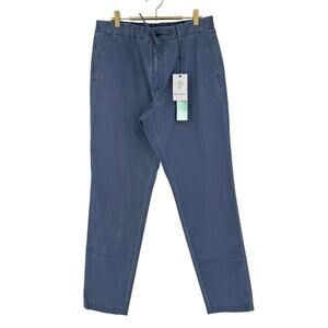 Robert Graham Men's Casual Pants SHECKTER Woven Cotton Twill; Navy Blue 32